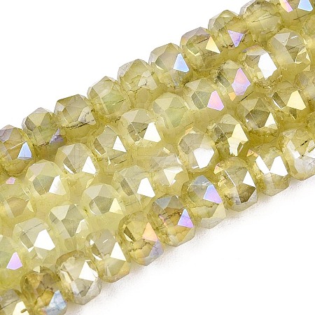 Anti-Tarnish Electroplate Glass Imitation Jade Beads Strands EGLA-T029-6mm-13I-1
