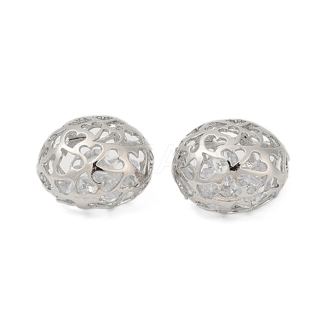 Brass with Clear Cubic Zirconia Pendants KK-G532-24P-1