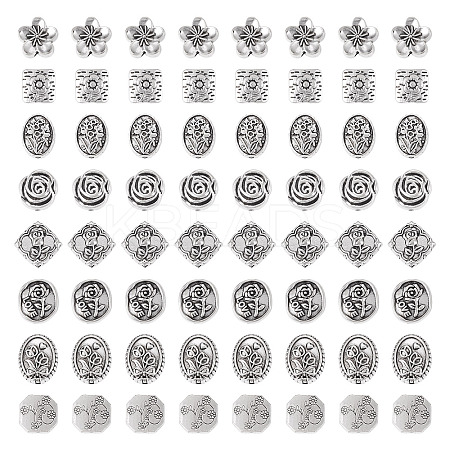 80Pcs 8 Styles Tibetan Style Alloy Beads TIBEB-TA0001-31-1