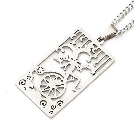 Non-Tarnish 304 Stainless Steel Pendant Necklaces NJEW-L118-02P-04-1