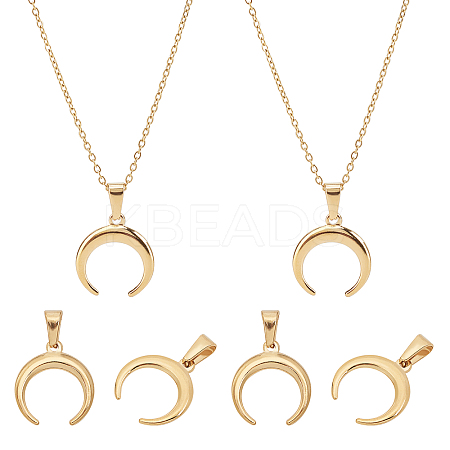 DIY 304 Stainless Steel Pendant Necklace Making Kits DIY-UN0002-14G-1