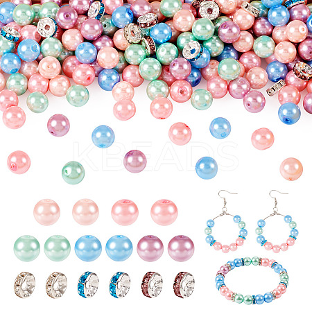 Glass Pearl & Glass Rhinestone Spacer Beads Making Findings Kits DIY-TA0010-41-1