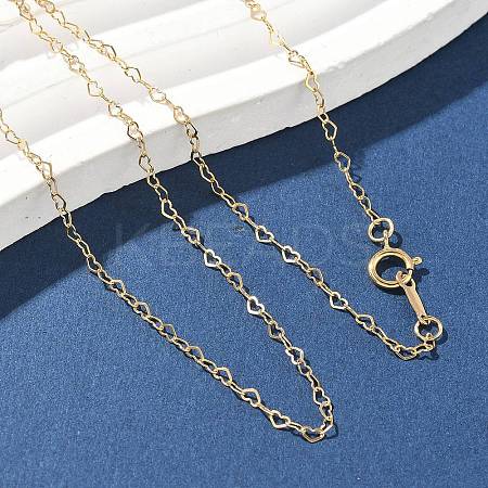 1/20 14K Gold Filled Heart Link Chain Necklaces for Women NJEW-Z068-03G-02-1
