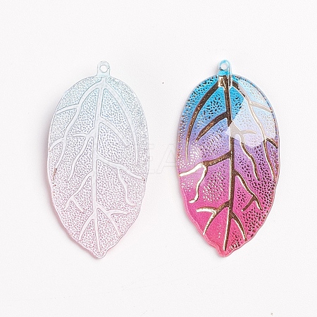 Rainbow Color Resin Pendants RESI-WH0008-31E-1