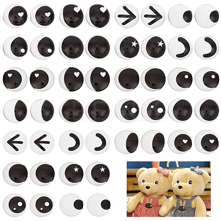 48Pcs 24 Style Glass Doll Craft Eyes Cabochons DIY-OC0011-82B-1