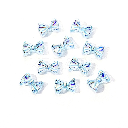 Electroplated Bowknot Resin Cabochons MRMJ-R128-16D-1