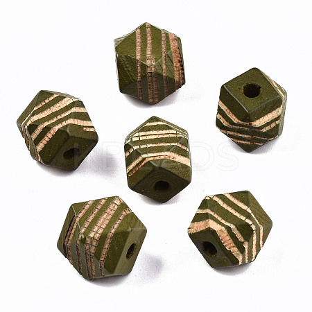 Painted Natural Wood Beads WOOD-T021-52B-04-1