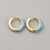 Enamel Hoop Earrings with Clear Cubic Zirconia EJEW-WH0004-39D-2