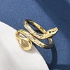 Brass Micro Pave Cubic Zirconia Finger Rings RJEW-C120-30C-G-3