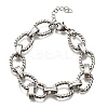 304 Stainless Steel Oval Link Chain Bracelets for Women X-BJEW-R021-09P-4