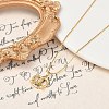 Brass Clear Cubic Zirconia Heart Pendant Box Chain Necklaces NJEW-M079-03G-3