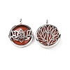 Natural Red Jasper Locket Pendants G-G982-01P-02-2