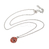 Zinc Alloy Hyacinth Rhinestone Sport Ball Pendant Cable Chain Necklaces LS-NJEW-U024-01P-03-4