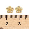 Brass Micro Pave Clear Cubic Zirconia Bead Caps KK-V015-06G-01-2