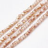 Electroplate Opaque Solid Color Crystal Glass Beads Strands X-EGLA-S171-03A-02-1