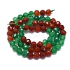 Natural Carnelian & Dyed & Heated Green Onyx Agate Beads Strands G-G106-C10-05-2