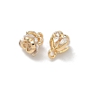 Brass Pave Cubic Zirconia Flower Charms KK-A286-21G-01-2