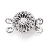 Rack Plating Flower Brass Box Clasps KK-QA183-99P-1