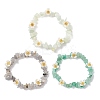 3Pcs Natural Green Aventurine & New Jade & Labradorite Beaded Stretch Bracelets for Women BJEW-JB12315-2
