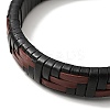 Leather Braided Rectangle Cord Bracelet with 304 Stainless Steel Magnetic Clasps for Men Women BJEW-C021-03-4