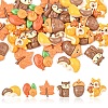 30Pcs 6 Styles Autumn Theme Opaque Resin Cabochons CRES-YW0002-81-1