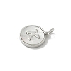 Brass Pave Natural Shell Flat Round with Letter Charms KK-Z115-13P-K-2