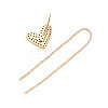 Real 18K Gold Plated Heart with Long Tassel Stud Earrings EJEW-S199-23G-NF-4