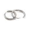 Non-Tarnish 304 Stainless Steel Grooved Hoop Earrings EJEW-M218-01C-P-2