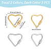 6Pcs 2 Colors 304 Stainless Steel Screw Carabiner Lock Charms STAS-UN0064-06-3