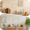 Wooden Bead Garland Hanging Photo Display with Clips DIY-WH20002-611B-4