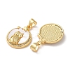 Brass Micro Pave Clear Cubic Zirconia Pendants KK-B083-32B-G-2