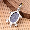 Tortoise Platinum Tone Brass Lapis Lazuli Pendants G-F265-01F-2