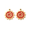 Ion Plating(IP) 304 Stainless Steel Red Enamel Pendants STAS-M102-66G-1