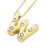 Brass & Plastic Pearl Letter Pendant Box Chain Necklaces for Women NJEW-U017-01G-23-2