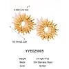 Vintage 304 Stainless Steel Sunflower Stud Earrings for Women KZ0138-3-1