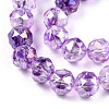 Transparent Electroplate Glass Beads Strands EGLA-N006-077E-3