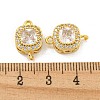 Brass Pave Cubic Zirconia Connector Charms KK-B096-05G-03-3