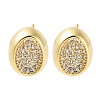 Rack Plating Oval Brass Stud Earrings X-EJEW-N055-38G-RS-1
