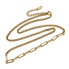 304 Stainless Steel Half Paperclip Chain & Twisted Chain Necklaces for Women NJEW-Z091-11G-4