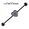 304 Stainless Steel Long Barbell Cartilage Earrings FS-WGA4435-13-2