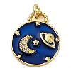 Brass Micro Pave Cubic Zirconia Pendants KK-K339-03B-G-1