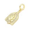 Brass Micro Pave Cubic Zirconia Saint European Dangle Charms KK-D325-27G-06-2