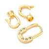 Brass Micro Pave Clear Cubic Zirconia Fold Over Clasps KK-P291-14G-2
