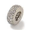 Rack Plating Brass Cubic Zirconia European Beads KK-L215-003P-2