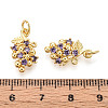 Brass Micro Pave Cubic Zirconia Pendants KK-N265-27G-3