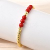 ABS Imitation Pearl Round Beads Stretch Bracelets for Women BJEW-D317-12B-G-3