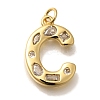 Brass Micro Pave Clear Cubic Zirconia Pendants KK-G521-01G-C-1