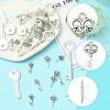 40Pcs 8 Styles Tibetan Style Alloy Pendants TIBEP-FS0001-44-3