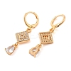 Rack Plating Golden Brass Dangle Leverback Earrings EJEW-B037-15G-2