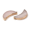 Electroplate Natural Rose Quartz Pendants G-XCP0001-21-2